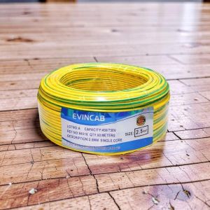 Evin Yellow Green 2.5mm Single Core High Conductivity Corrosion Resistant Indoor Electrical Wiring Cable