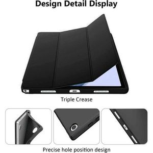 Case For Samsung Galaxy Tab A8 10.5 Inch 2022 Model (SM-X200/X205/X207), Ultra Thin Lightweight TPU Tri-Fold Stand Cover With Auto Wake/Sleep Black