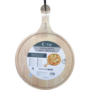 Eotia 43×30cm SCALLOPED WOODEN PIZZA BOARD/ PADDLE. Tagliere/ Tabla de Cortar (Circular)
