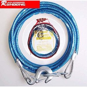 5 Ton 4M Heavy Duty Steel Tow Rope with Hooks, Car Recovery Cable for Vehicle Emergency Towing