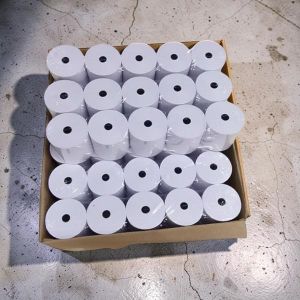 Retail Stores High Clarity Output A Full Box Carton of 50 Pieces of 80mm By 80mm By 13mm Thermal Receipt Paper Rolls