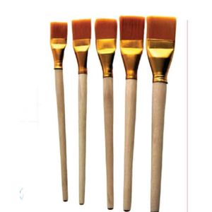 32 Pcs Flat Paint Brushes Set, Nylon Hair Small Brush Bulk for Detail Painting, Acrylic Oil Watercolor Fine Art Painting Flat Tipped Paintbrush Set