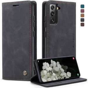 Caseme Retro Wallet Flip Cover for Samsung Galaxy S22 –Premium PU Leather Kickstand Case with Card Slots