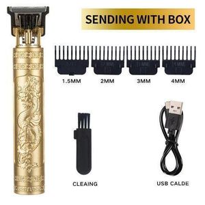VINTAGE T9 Rechargeable Hair Clipper- Professional Cordless Trimmer with T-Blade and 4 Guide Combs for Men