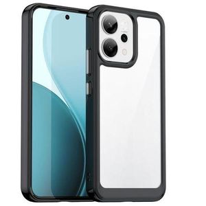 Oppo Reno 14 F (14F) Transparent, Clear and Colorless with Black Edges New Skin Unique and Stylish Comfortable Grip Phone Case/ Cover