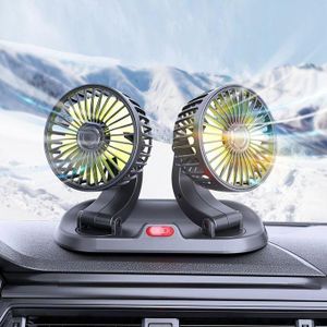 2-Speed Double Head Car Fan – DC Powered Vehicle Cooling Fan with Cigarette Lighter Plug