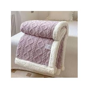 Quality Purple Cozy Fleece Sherpa Warm Woolen Throw Blanket