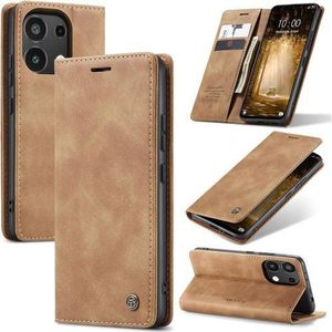 Caseme Retro Wallet Flip Cover for Redmi Note 13 4G – Premium PU Leather Kickstand Case with Card Slots & Magnetic Closure