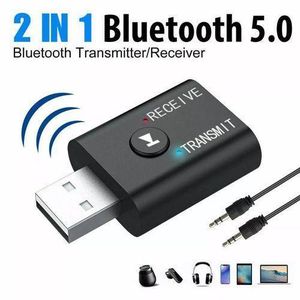 USB Bluetooth 2 in 1 Transmitter + EDR Receiver Car Wireless Audio RX + TX 3.5mm Aux Kit Speaker Headset TV PC Car Mini 3.5mm 5.0 Stereo Adapter