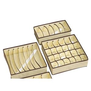 3pcs Foldable Fabric Drawer Organizers. 