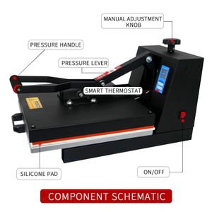 Combo A3 Size 38*38 Flatbed Manual T Shirt Printing Clamshell Heat Press Transfer Sublimation Machine