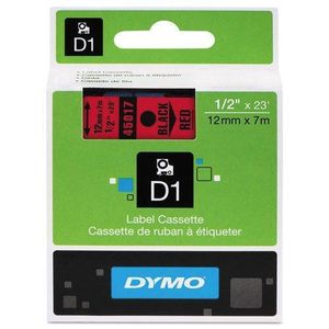 DYMO D1 12mm Black on Red Label Tape Cartridge 45017