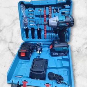 Cordless Impact Wrench Electric Drill toolset with 2 Rechargeable batteries