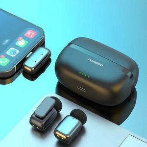 Porodo Wireless Lavalier Microphones Lightning, 2.4GHz Wireless Clip-On Mic System for iPhone, Noise Reduction, Low Latency, Plug & Play, Long Battery Life, Black