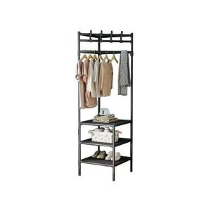 Triangular standing corner hanging clothes/coat rack shelf and shoe rack, space saving & metallic