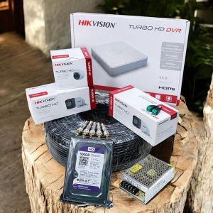 Hikvision 3 1080P Full HD 2MP Easy Installation Night Vision CCTV Cameras Complete System Kit With 4 Channel DVR Machine+50M Coaxial Cable 