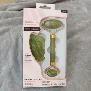 3-in-1 Natural Jade Stone Facial Roller Set – Jade Roller, Gua Sha & Massager