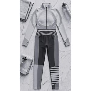 Sportswear Seamless Mock-Neck Training Top Grey (Size M) Thrifted