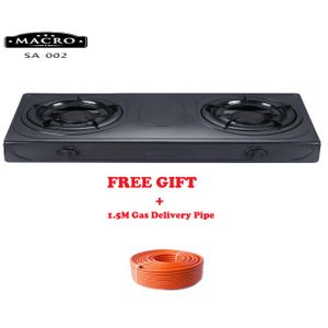 Macro  Top Burner Gas + Free 1.5m Delivery Pipe Gas - Black colour
