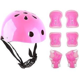 Pink Skating Protective Guards with Hard Helmet, Elbow Knee and Hands Caps Full Protection Gears 
