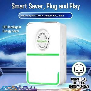 Mouniubull Intelligent Power Saver 28KW Smart Electricity Saving Box - Energy Saver Voltage Stabilizer to Reduce KPLC Tokens Bills - UK Plug Fire-Proof Home Appliance Surge Protector