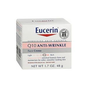 Eucerin Q10 Anti-Wrinkle Face Cream with Beta Carotene. Removes Wrinkles, Fine Lines, Firms, Moisturizes, Smooths, Softens, Is Anti-Aging, Protects the skin, Glows & Evens the skin Complexion