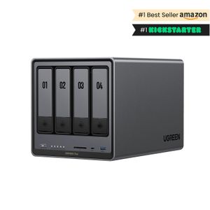 Ugreen  CM752 DPXP4800 4-Bay NAS – Intel Pentium Gold 8505, 8GB DDR5 (Upgradeable), 128GB SSD OS, 4× SATA + 2× NVMe (Up to 136TB), 10GbE + 2.5GbE, HDMI 4K, USB-C, UGOS Pro, High-Performance Storage