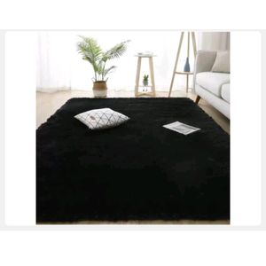 5 By 8 Soft Fluffy Black Pattern Carpets Non-slip Rugs Floor Mat