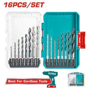 TOTAL TACSDL11606 16 Pcs metal, multifunction drill, and wood drill bits set