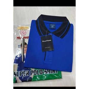 Heavy-duty plain cotton polo T-shirt Royal blue black polo shirt