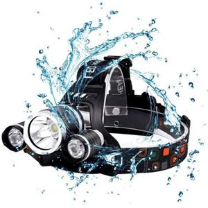 3xT6 LED Headlamp Rechargeable with Wide Floodlight for Area Lighting