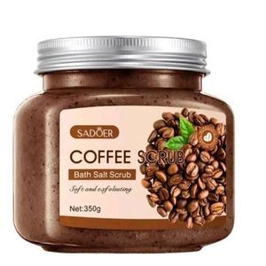 Natural SADOER Coffee Body Scrub- Facial & Bath Salt Exfoliator – All-in-One Skin Brightening & Moisturizing SPA Treatment 
