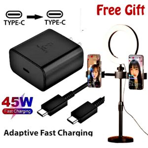 Samsung Smartphone 45W FAST CHARGER With Type C Cable  // Adjustable Ring Light 