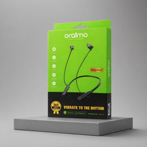 Oraimo Necklace Lite OEB-311 – 30Hrs Playtime, Call Vibration Alert & Dual Device Bluetooth Neckband Earphones BLACK 