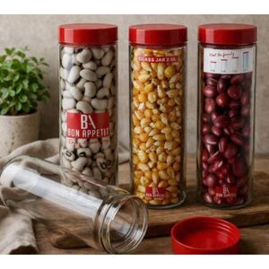 Bon Appetit Cereals/Spaghetti Glass Storage Jars