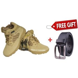 Delta MILITARY DESERT/HIKING BOOT + FREE PURE LEATHER BELT.