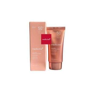 Medicube  Collagen Firming Sun Cream Sunscreen SPF 50+. Offers UV Sun Protection, Firms & Tightens The Skin, Gives A Glass Skin Glows, Brightens, Tones, Prevent Photo-Aging, Wrinkles & Fine Lines