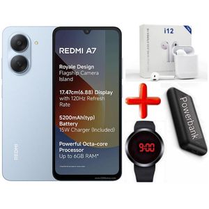 XIAOMI Redmi A7, 6.88", 3GB RAM + 64GB ROM Storage, (Dual Sim), 5200mAh Battery, 13MP, (1 YR WARRANTY) - BLUE + FREE GIFTS INCLUDED