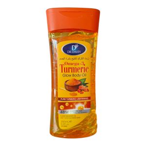 dr davey Omega -3, Tumeric glow body oil 200ml for even skin tone, glowing & shinning 