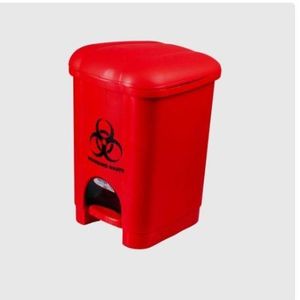 Pedal Biohazard Waste Bin 18 L Red – Medical Waste Disposal Bin with Foot Pedal