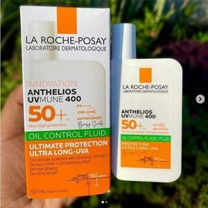 La Roche-Posay Anthelios UVMune 400 Oil Control Fluid SPF50+ – 50ml Sunscreen For Oily & Acne-Prone Skin – Matte Finish, Non-Comedogenic, Broad Spectrum UVA/UVB Protection – Lightweight Face Sunblock