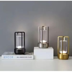 Minimalist Lantern Table Lamp / Portable LED Desk Lamp, Crystal Lantern Table Lamp,
