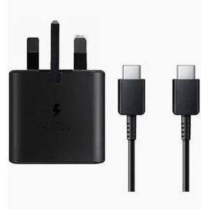 Samsung 45W PD Fast Charging USB-C to USB-C 5A Adapter – White – Power Delivery Charger