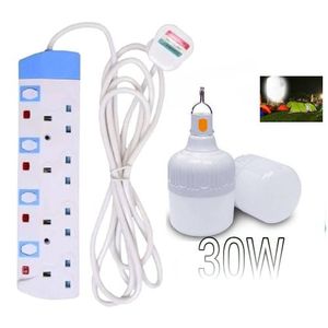 Power King HOME BEST 4 WAY POWER EXTENSION WITH LONG CABLE+FREE 20W RECHARGEABLE BULB