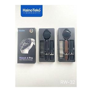 HainoTeko Watch 4 Pro RW32 Smartwatch – AMOLED Curved Display, German Design, 3 Strap Bundle