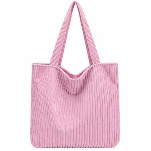 Aesthetic Corduroy Pink Tote Bag