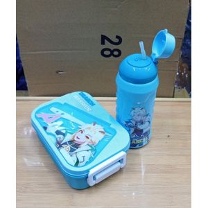 Kids Lunch Box / Snack Box Set With 1pc Drinking Water Bottle