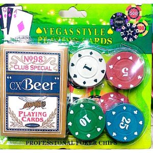 Poker Playing Cards and Chips Card Game