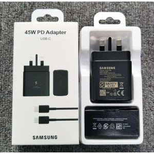 Samsung 45W USB-C Super Fast Charging 2.0 Set: 45W PD Adapter + 5A Type-C to Type-C Cable - Black