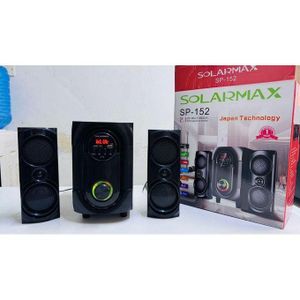 Electronics Solarmax SP-152 High-Fidelity Multimedia Speakers - 2.1 Channel Subwoofer Set with Remote Control & Bluetooth - AC/DC Compatible